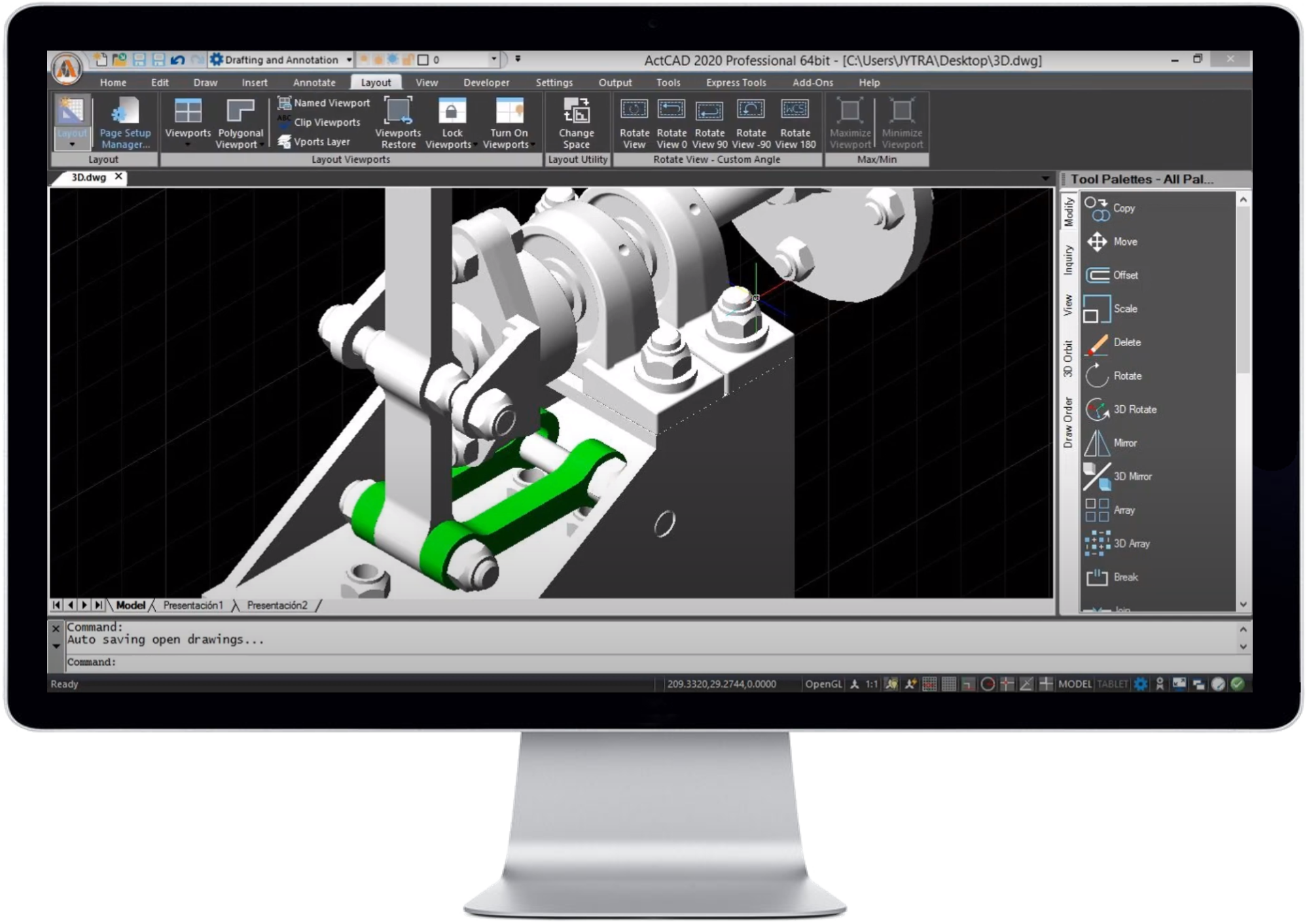 ActCAD in Monitor-1